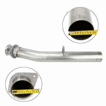 6.4L 4'' Delete Pipe No Bung+Black 4‘’In 7‘’Out Diesel Tip for 2008-2010 Ford F250 F350 F450 F550 U.S. Part One